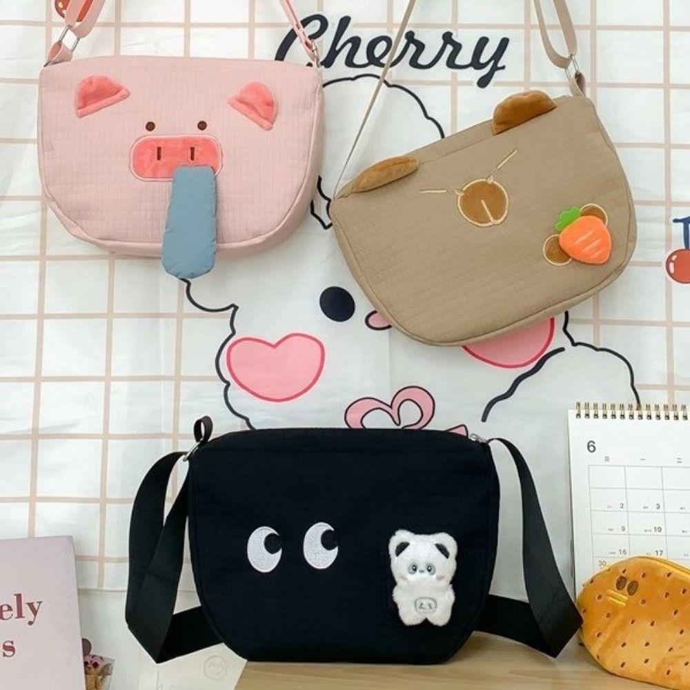 

Сумка-слинг Snot Pink Piggy с принтом моркови и черными глазами Повседневная сумка-слинг Capybara для девочек