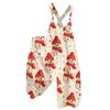 Damen Retro Sommer Overall Jumpsuit mit Weihnachtsdruck und nicht verstellbaren Trägern für den lässigen Alltag