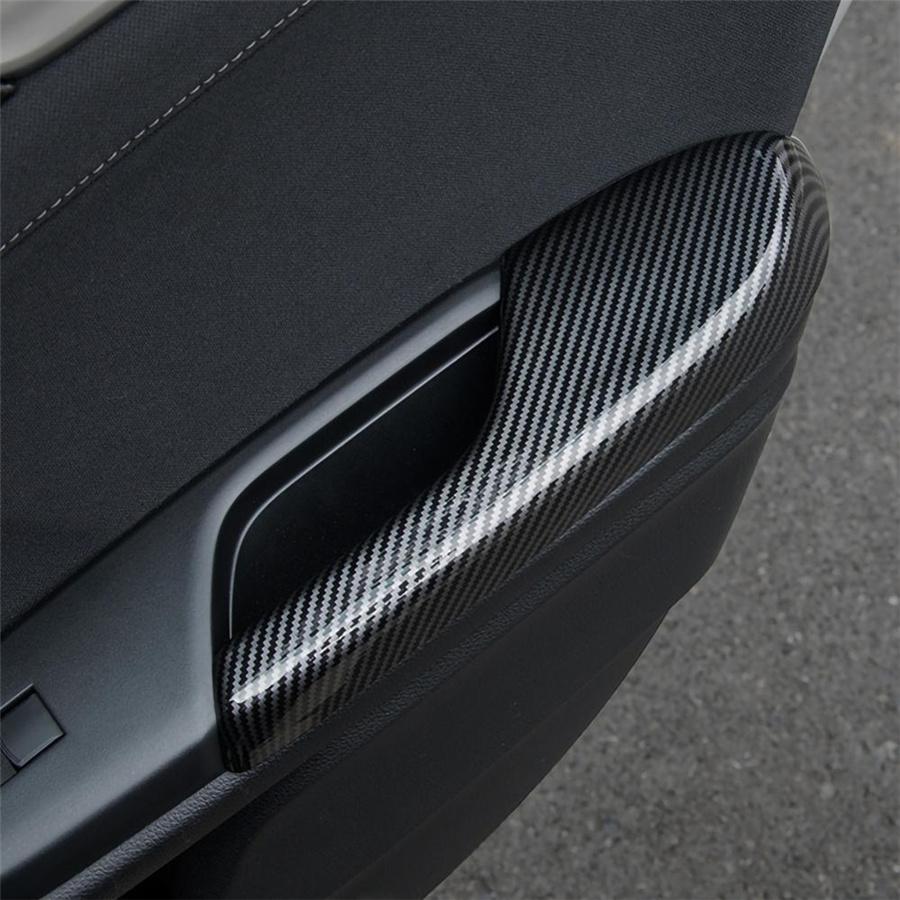 4x Carbon Fiber Look Interior Door Armrest Panel Trims For Honda Civic 2016-2020