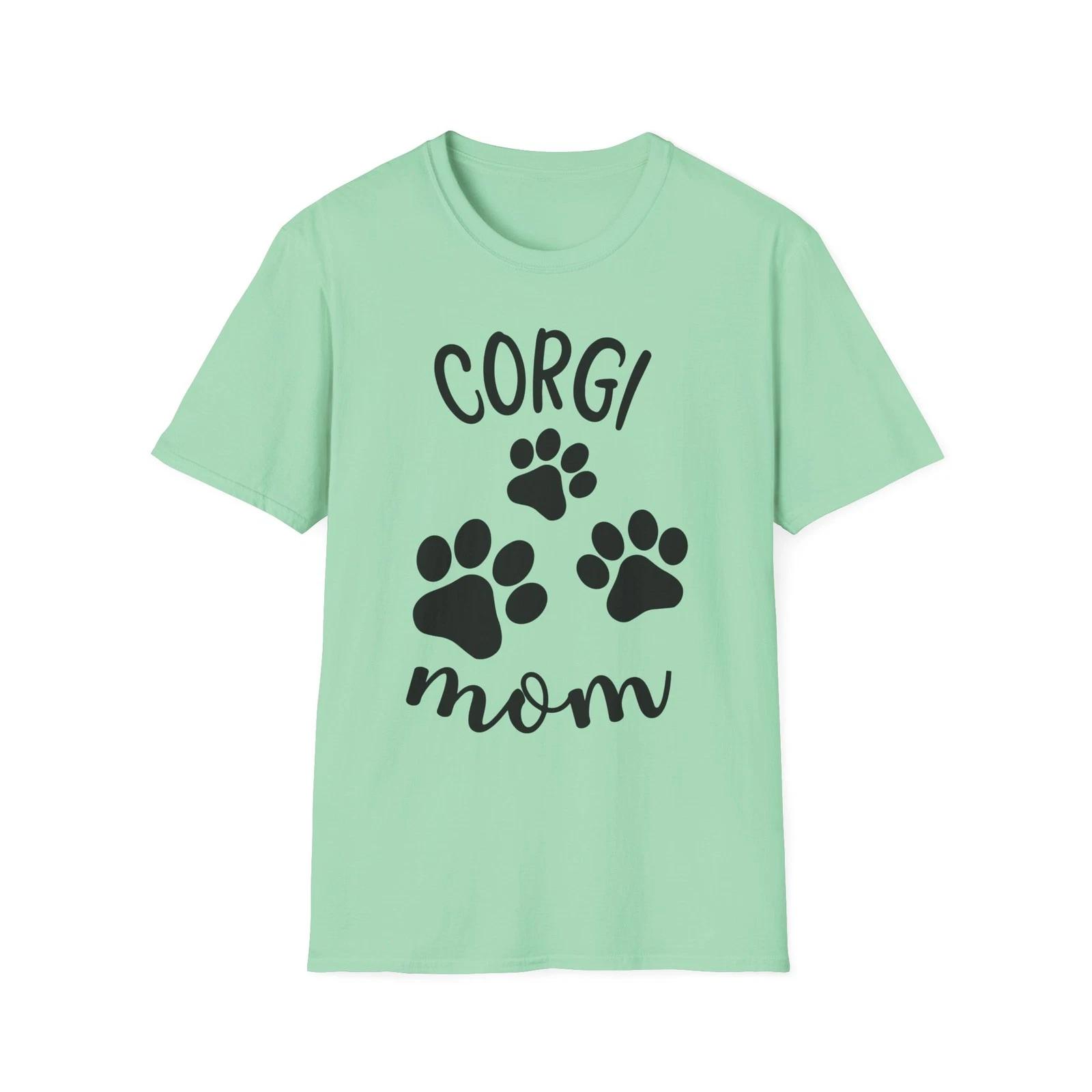 

Corgi Mom paw prints T-Shirt | Dog Lover Tee L