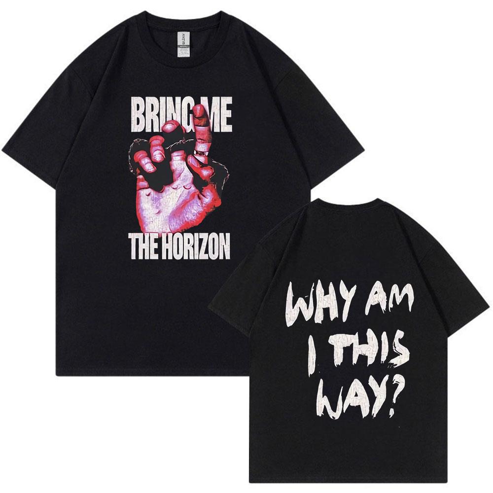 

BMTH BringMe TheHorizon Band T-shirt Men Women Hip Hop Vintage Oversized T Shirt High Quality 100% Cotton Short Sleeve T-shirts L
