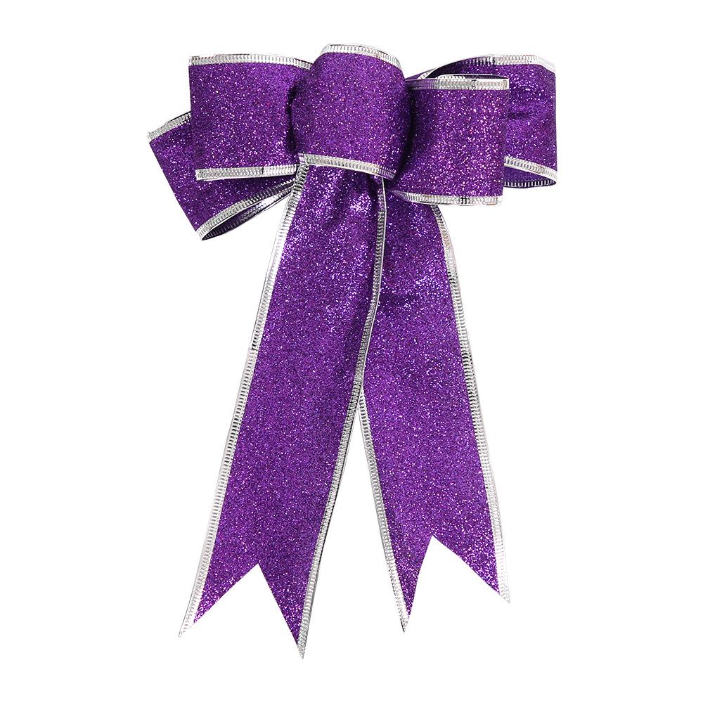 Gold Glitter Christmas Tree Bow Ornament - 25CM 