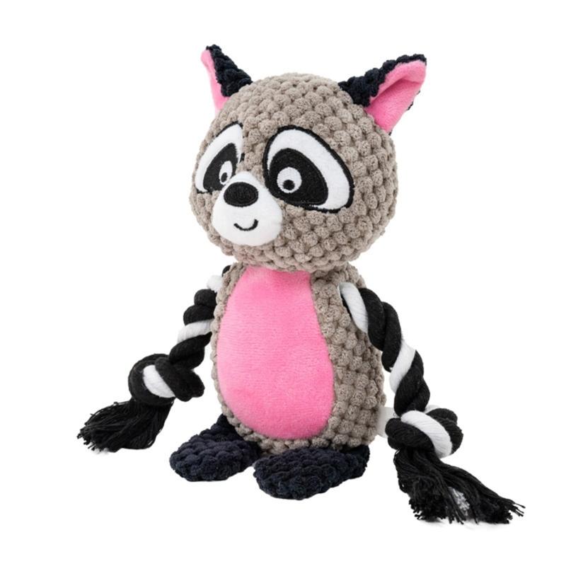Squeaky Plush Cotton Rope Dog Toy For Interactively Play Teeth Cleaning And Anxieties Relief In Small Media Dog