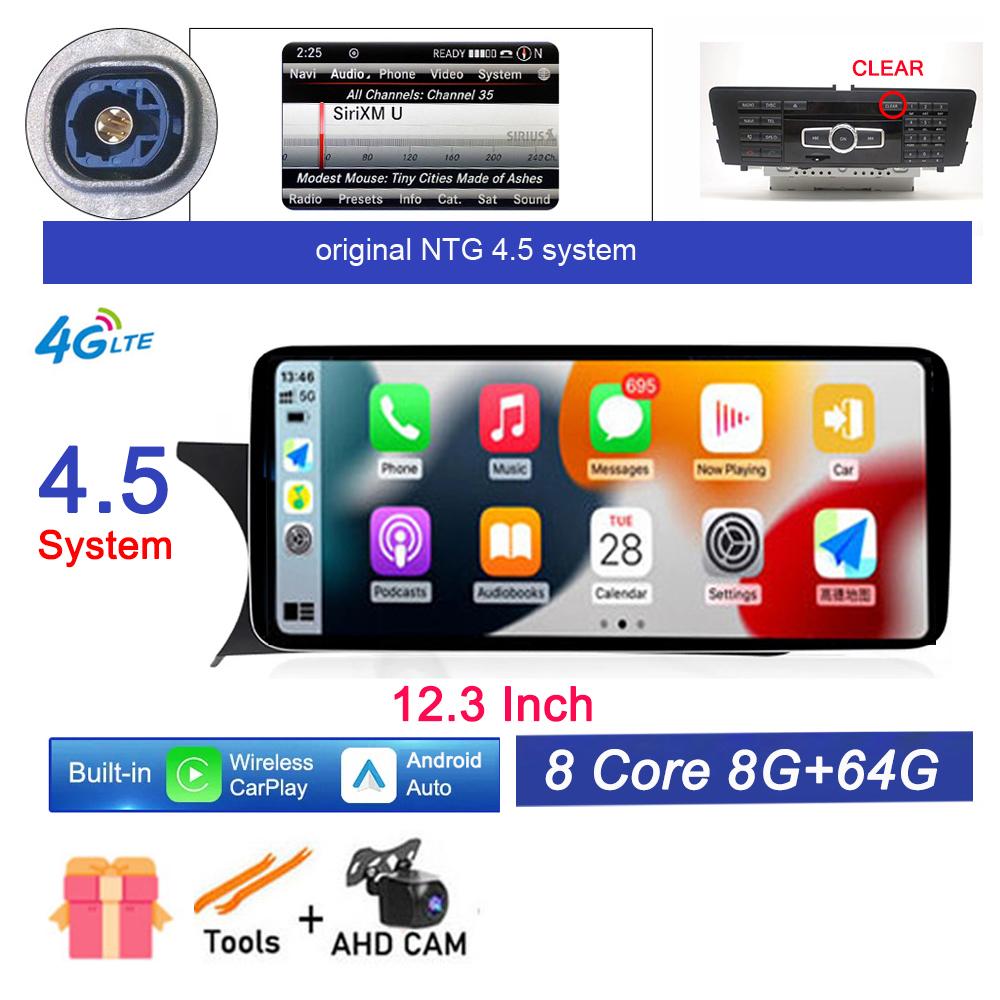 12.3 Inch IPS Screen Android 14 For Mercedes Benz C Grade W204 2011 - 2014 NTG 4.5 System Car Video Radio Stereo GPS Navigation