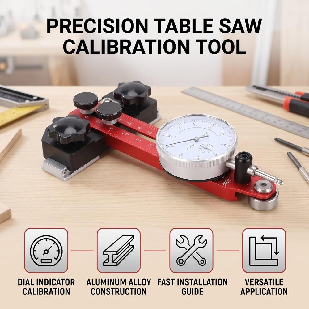 Aluminum Alloy Table Saw Gauge Adjustable Thin Rip Jig Guide Durable Digital Dial Indicator