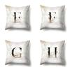 Polyester Pillow Case Car Ink and Ancient Style Home 26 English Letters Printed Sofa Pillow Case