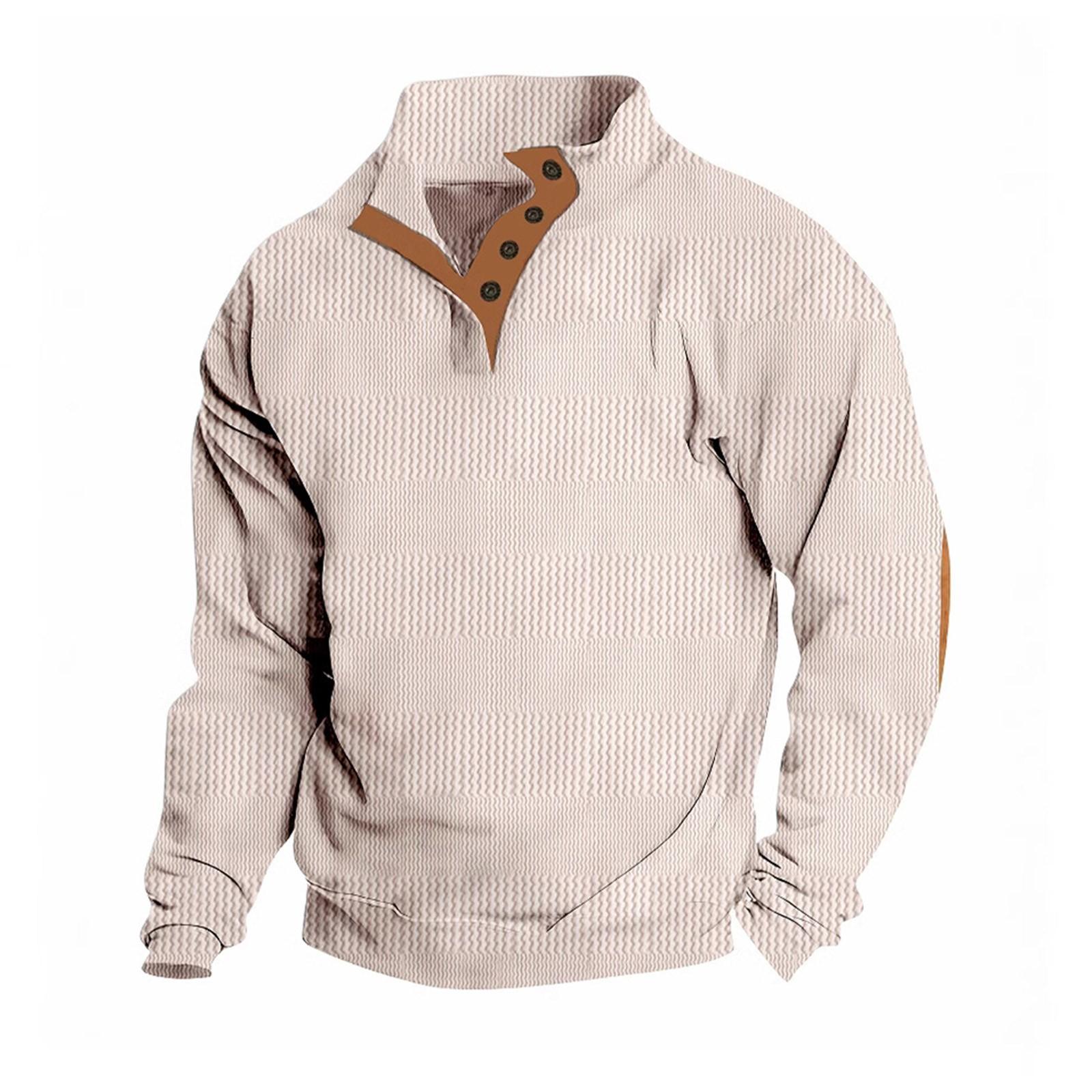 

Весенняя и мужская толстовка с воротником-стойкой — это повседневные свитера для активного отдыха, топы XXL бежевый