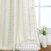 Kitchen Curtains 45 Inch Length for Farmhouse Window Over Sink,Vintage Boho Floral Pattern Pleated Beautiful Cafe Curtains,Beige
