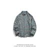 Shirt Long Sleeve Boys Spring New American Style Loose Lapel Plaid Shirt Vintage Trendy Casual Easy Matching Coat