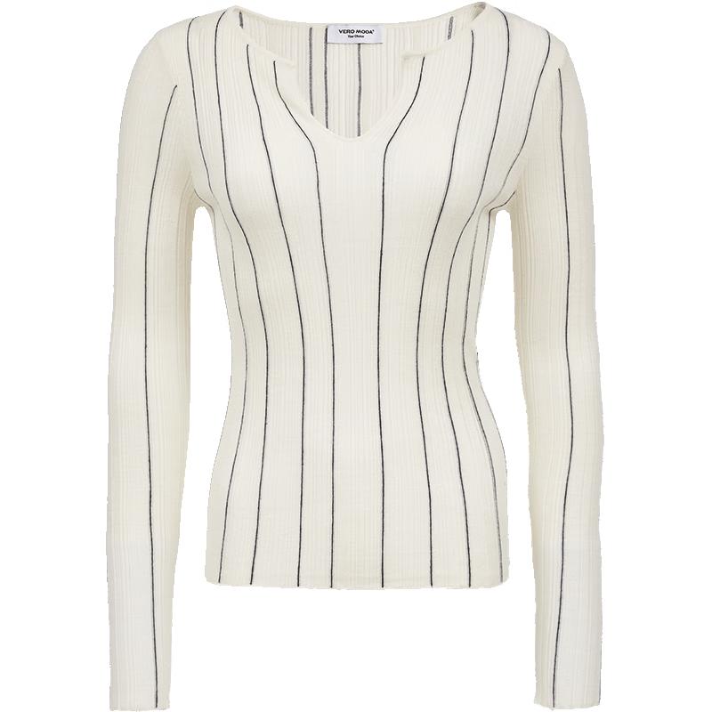 

VEROMODA Women s Slim-Fit Striped V-Neck Knit Top L