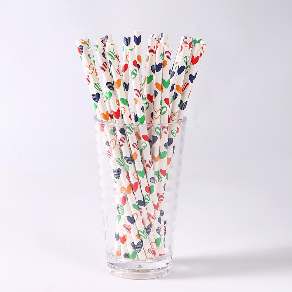 Biodegradable Flamingo Print Disposable Paper Straws - Individually Packaged for Milk Tea