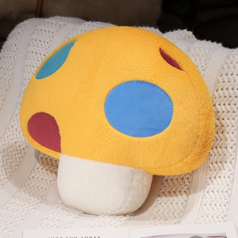 Cartoon Colorful Mushroom Throw Pillow Plush Toy Doll Small Mushroom Doll Home Pillow Girl Soothing Doll