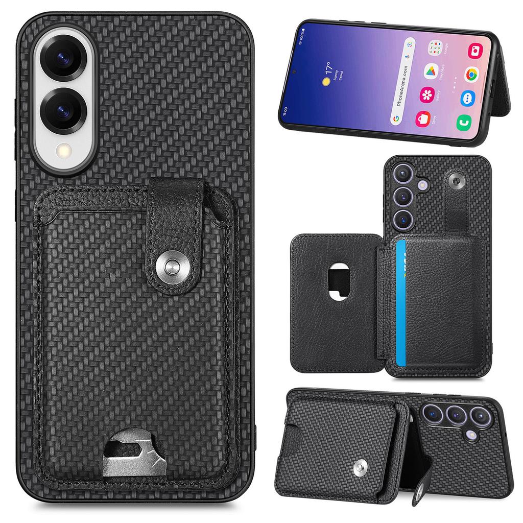 For Samsung Galaxy S25 Edge Case Card Slots Kickstand Phone Back Cover with Card Tool