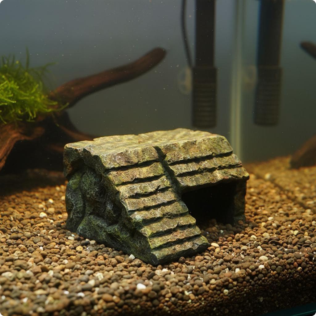 Turtle Basking Platform Resin Craft Turtle Sunning Dock Rock Hideout Cave Multi-Level Design Pet Habitat Decor