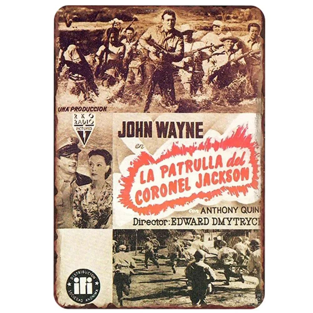 Καουμπόι Τζον Γουέιν Vintage Shabby Chic Metal Λευκοσίδηρος Ταινίες με αφίσα Μεταλλικές σιδερένιες επιγραφές Ρετρό Παμπ Μπαρ Κινηματογράφου Διακόσμηση τοίχου 20x30 εκ.