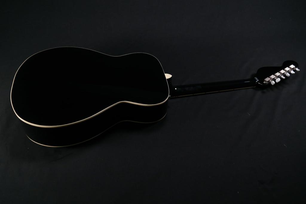 Fender Fender Electric Acoustic Guitar California Vintage Malibu with Gold Matching Black with Hard Case Case, Pickguard, Headstock,