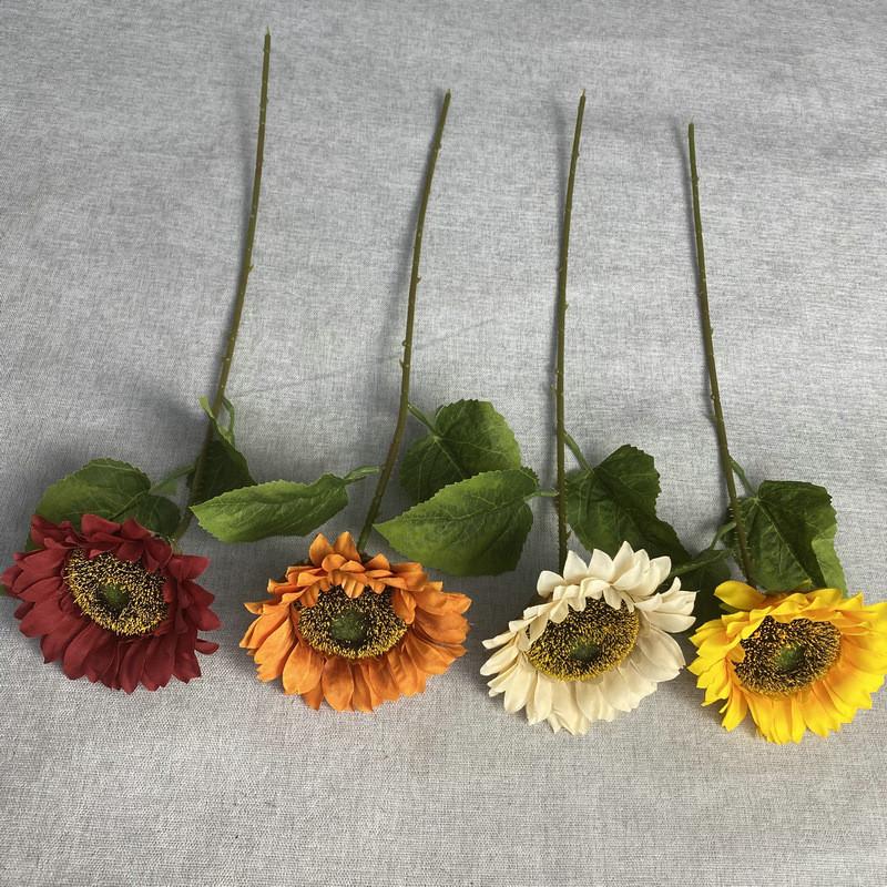Single Sunflower Stem Fake Flower For Wedding Photography And Home Decor Gift