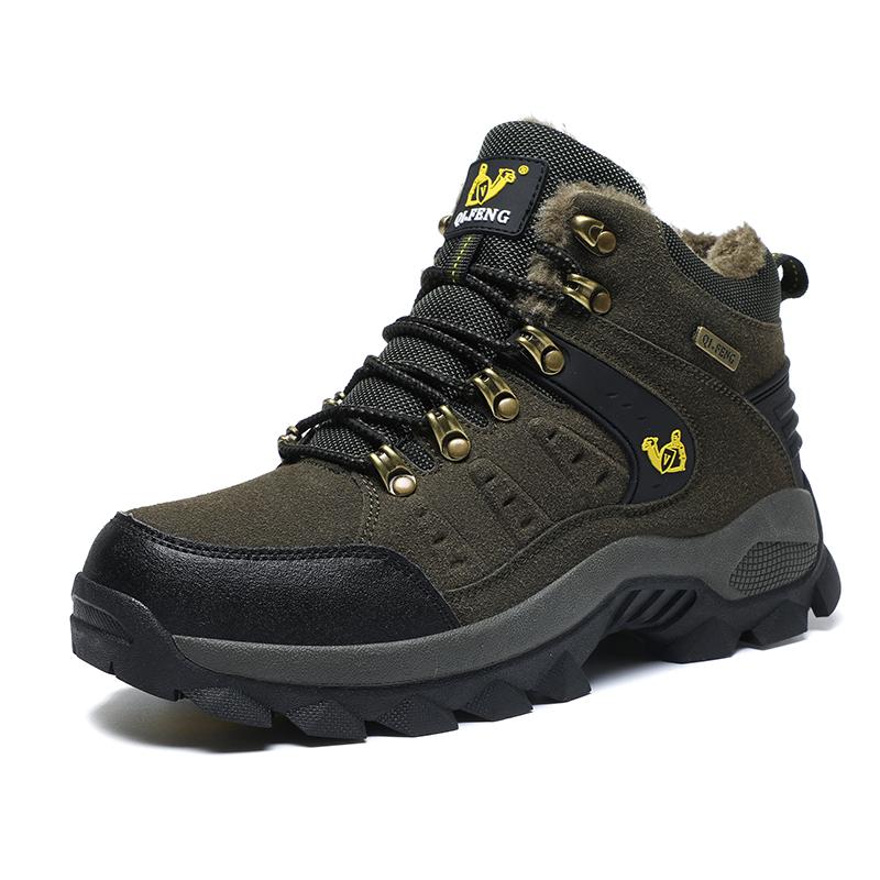 Fashion Plus Size Winter Men Women Ankle Boots Outdoor Sports Hiking Shoes Warm Plush Inner Footwear Classic Trekking For Man Sneakers