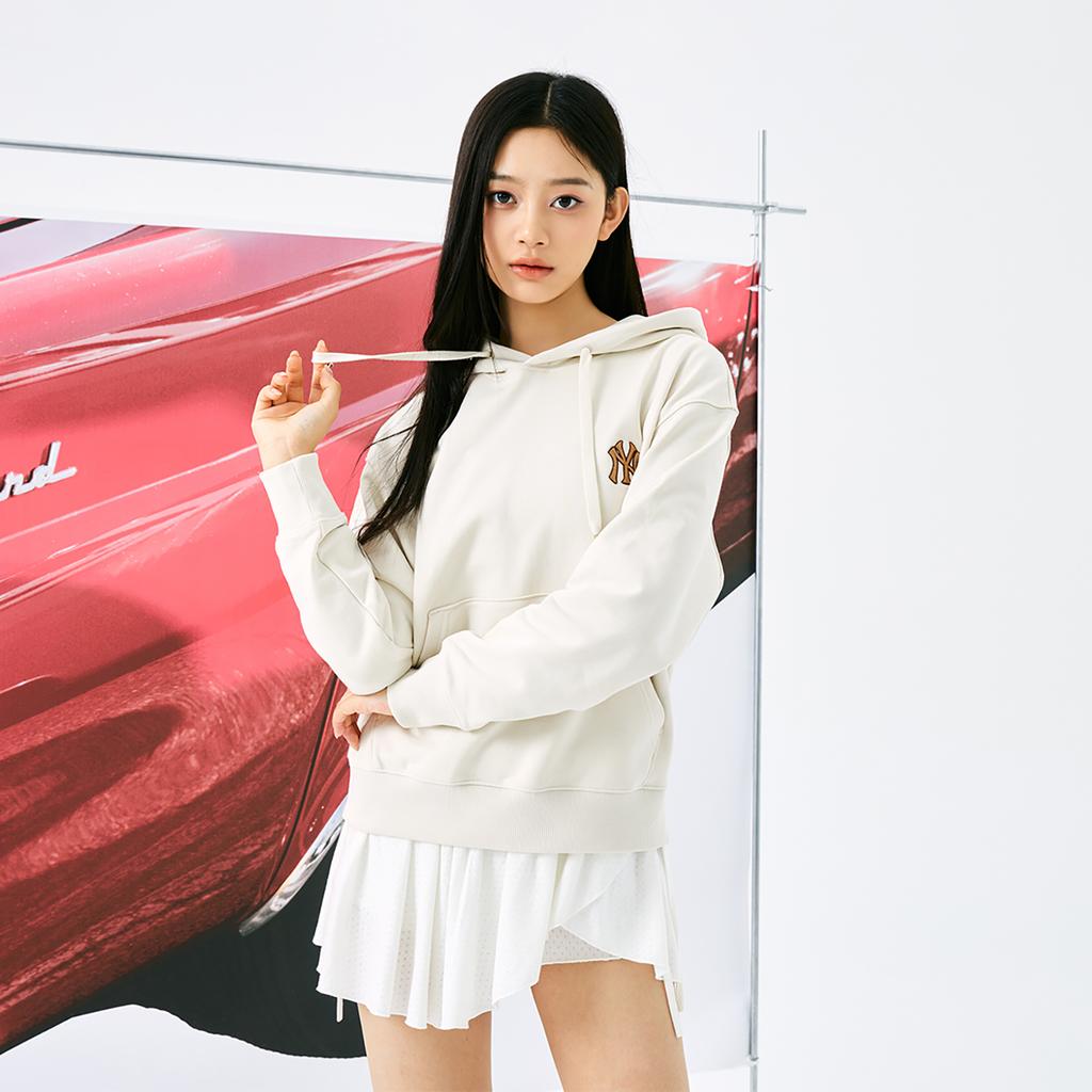 New MLB MONOGRAM Collection New York Yankees 24FW Hoodie Unisex Cream 3AHDM0144-50CRD