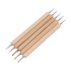 5pcs Wooden Handle Embossing Pen Set Double End Tracing Stylus Tools Dual Tip Pens  Clay Sculpture
