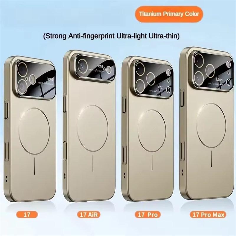 Glass Nano Matte Case For iPhone 17 Air 16 15 14 13 12 11 Pro Max 17 Pro Magnetic For Wireless Charging Armor Funda