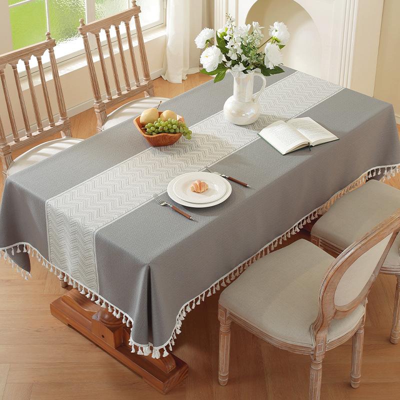 Amazon Tischdecke Einfache Jacquard-Stickerei Tischdecke Haushalt Kaffeetischmatte Tischdecke Tischmatte Fleck