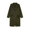 Hooded Pocket Hoodie Zipper Mid Length Fake Two Piece Loose Jacket for Women