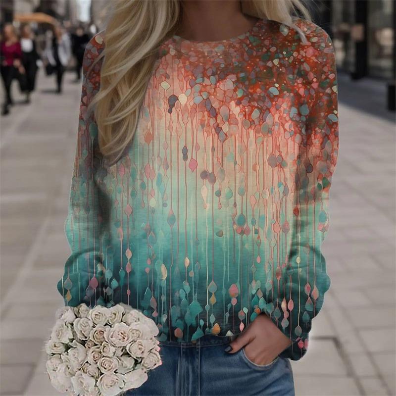 Harajuku New 3D Printing Floral Sweatshirts For Women Fashion Streetwear Pullovers Girls Funny Flowers Graphic Clothing Pullover