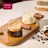 CLITON Heat-Resistant Glass Milk Jug with Wooden Handle