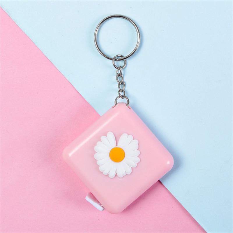 Cartoon Tape Measure 0-150cm 0-60 Inch Mini Portable Cute Animal Shape Key Ring Automatic Tape Measure Panda Frog Piggy Tiger