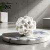 Versatile Office Desk Accessories 3D Printed Geometric Hollow Sphere Sculpture, Abstract Twisted Flower Fine Craftsmanship Decor Ball Ornament, Modern