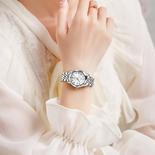 OLEVS Women's Watch, Quartz, Popular Women's Watch, Easy Hand Watch, Women's, Waterproof, Business, Japanese Movement, Date, Luminous, Valentine's Day