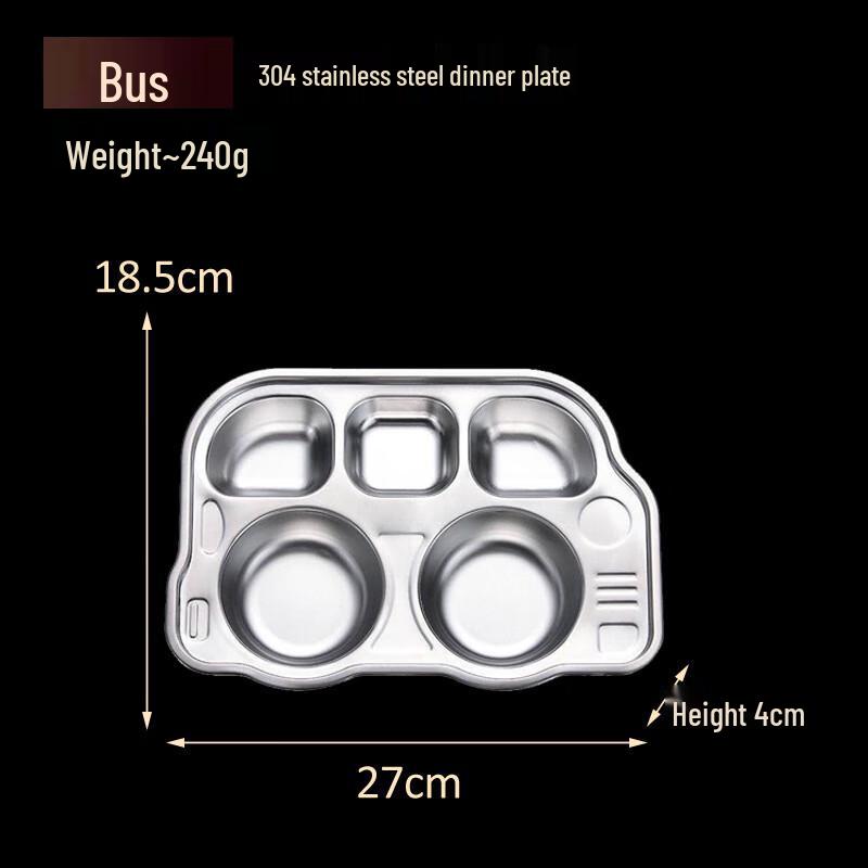 Dedelai 304 Stainless Steel Kids Divided Meal Plate