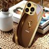 Premium Stallion Art Electroplated Golden Phone Case For iPhone 14 17 16 15 13 12 11 Pro Max Plus 16E 17Air XR 7 8 X Glass Cover