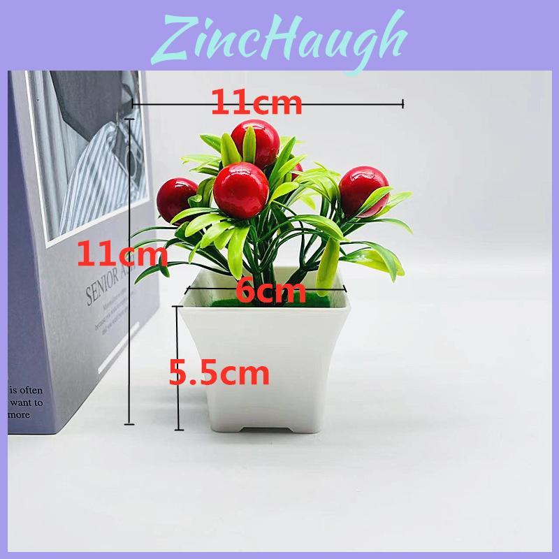 Artificial Fruit Bonsai Arrangement With Plastic Flowers And Miniature Plant Decor For Living Room