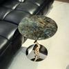The Side Table Is a Modern, Light Luxury and Simple Round Table with Corner Support Feet and Marble Round Table Base