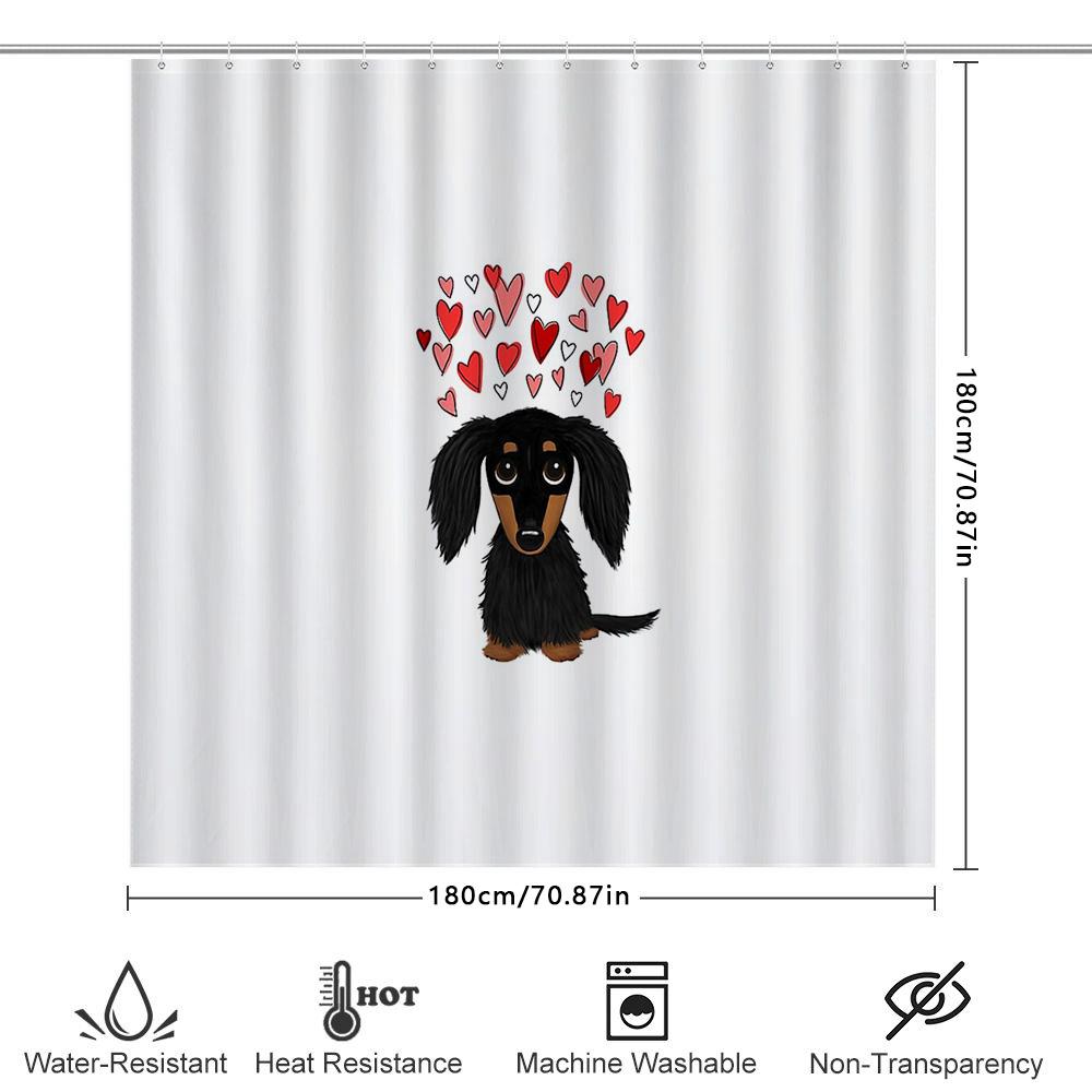 German Shepherd Dog Shower Curtain Waterproof Bathroom Decor Farmhouse Pet Lover Gift Modern Home Decor Artistic Pattern Black A