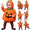Baby Pumpkin Costume Toddler&Infant Unisex-Kids Halloween Costumes For Boys Girls Cute Hooded Romper Jumpsuit Outfit
