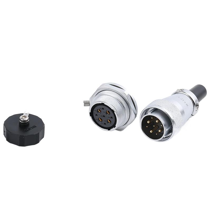 WEIPU WS24 TQ/ZMQ 2 3 4 9 10 12 19 Pin Electrical  Wire Soldering Charger Aviation M24 Connector Metal Power Adapter IP65