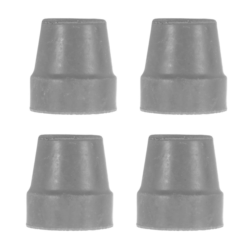 4Pcs Quad Cane Rubber Tips Replacement Non-Skid Walking Cane Bottom Pads for Stability Heavy-Duty Walking Stick Accessories Gray