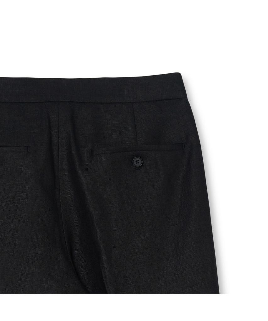 IOLO Relax Linen Double-Pleat Pants_Black