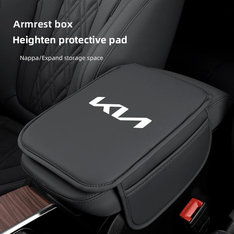 Car Armrest Mat Center TYJS4E Console Leather Protection Cushion For New Kia KN Rio Soul Forte