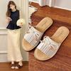 Holiday versatile one-word drag women wear 2025 summer fashion Internet celebrity seaside beach flat bottom non-slip cool slippers women