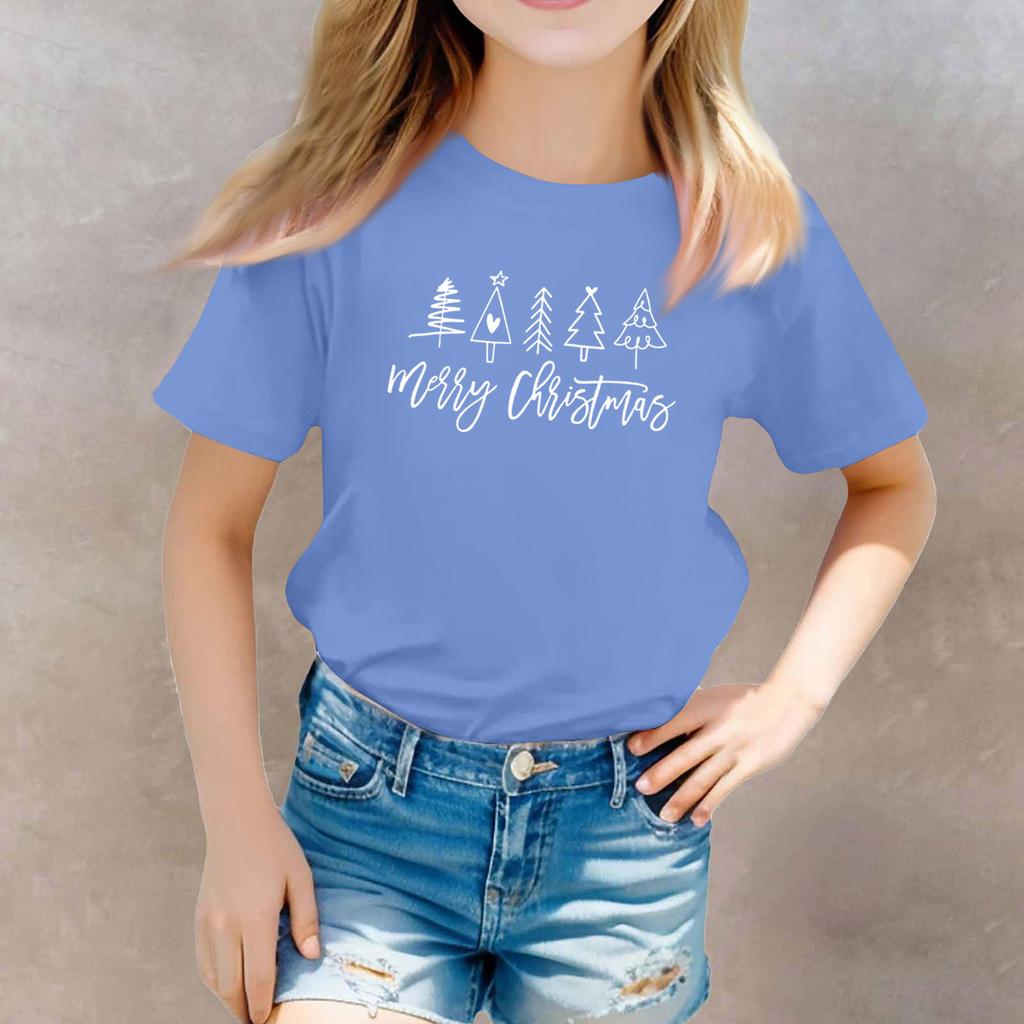 Christmas Day Toddler Girl Boy T-Shirts Kids Top Boys And Girls Printed Short Sleeved T-shirt