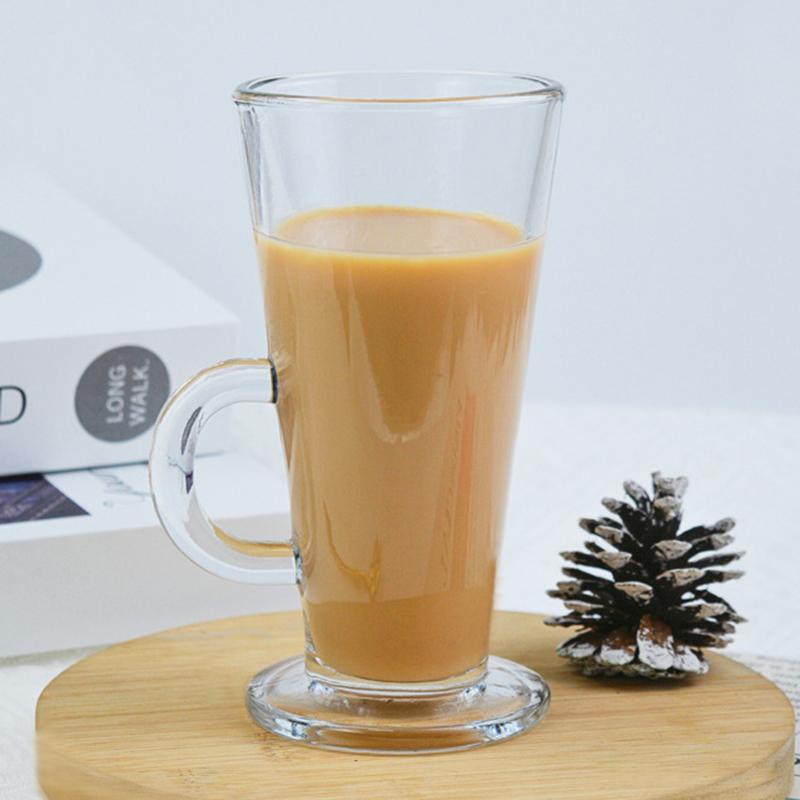 280ml Cocktail Glass with Handle Transparent Drinkware Creative Mocha Latte Coffee Mugs Household Juice Milk Cups Champagne Mug
