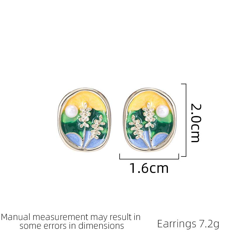 Jewelry New Geometric Design Water Drop Earrings Retro Earrings For Women Light Luxury Personality