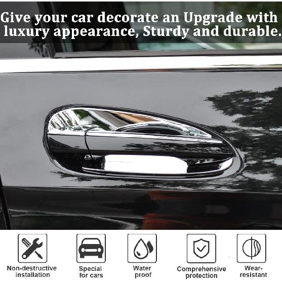 Chrome Door Handle Inserts Cup trim Fit For Mercedes-Benz C W204 GLK X204 ML GL GLS GLE Class W166 X166 2013 2014 2015 2016 2017 2018