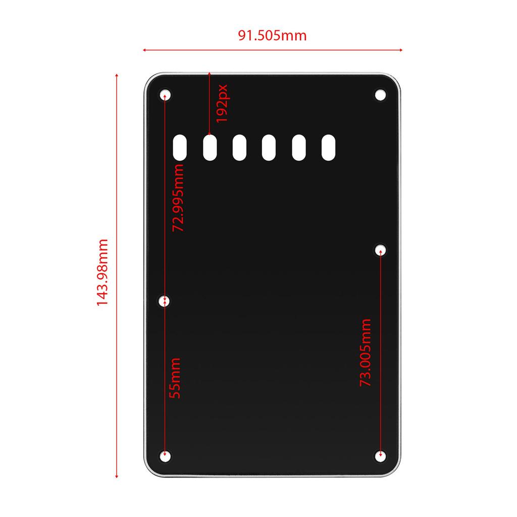 6 Holes 3 Ply Guitar Backplate Tremolo Back Cover Replacement for ST Electric Guitar