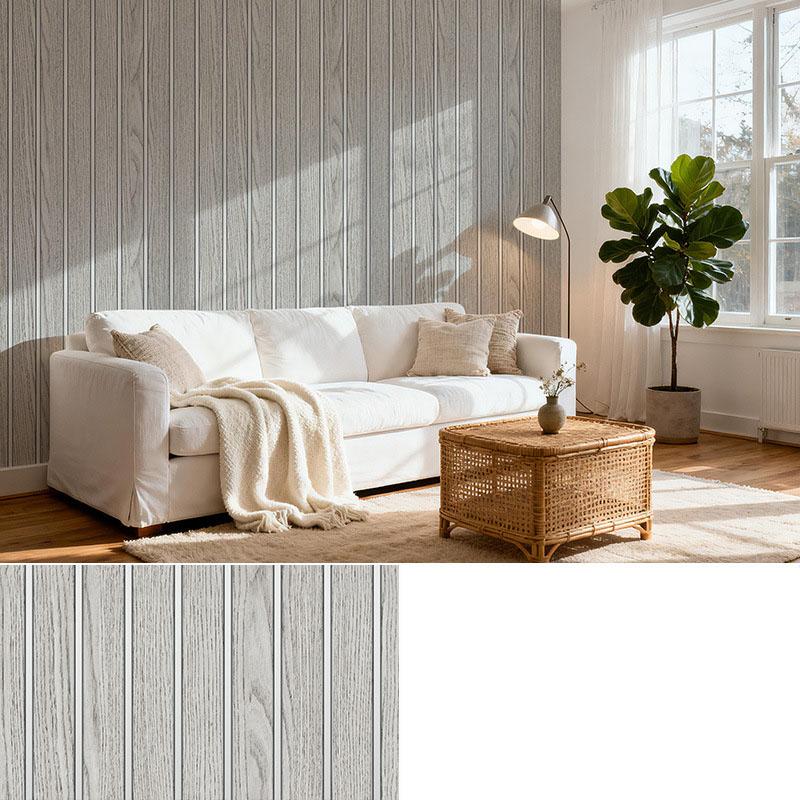 Self Adhesive Grille Wallpaper3D Fluted Wall Panel Sticker, Peel and Stick PVC Wallpaper for Living Room TV Background, Bedroom Wall Decor