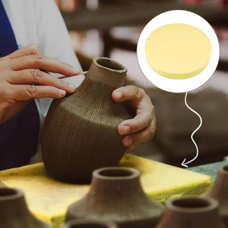 Large Round Pottery Sponge Cushion For Clay Crafts Molding Painting Ceramic Tool For Artists Beginners Craft Sponges
